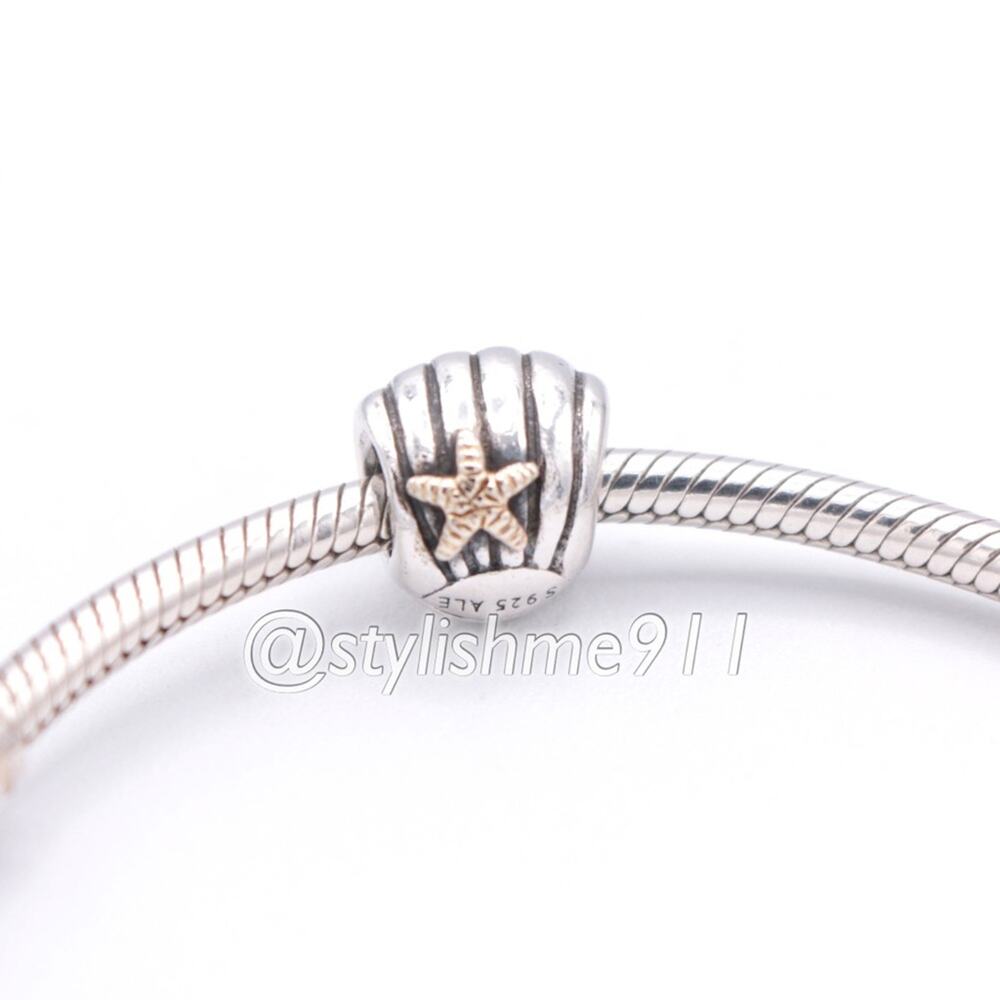 Authentic PANDORA Sea Shell Charm with 14K Gold - 790249 - Picture 4 of 10